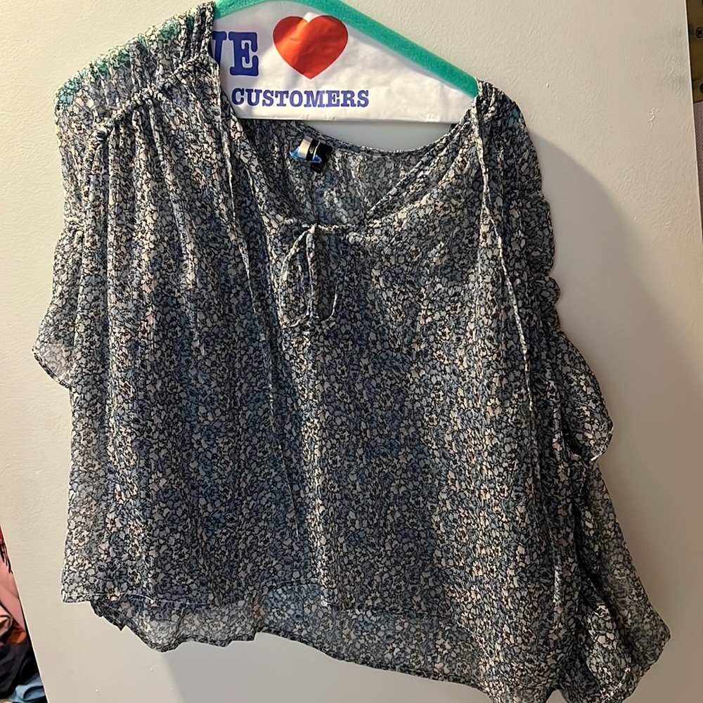 Floral patterned long sleeve blouse from topshop size S